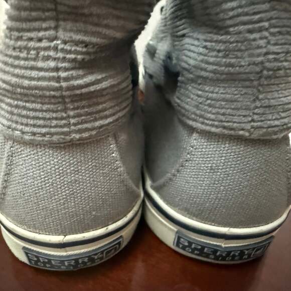 Sperry Top Sider Women's Grey Corduroy High Top Zip Sneaker 6.5 - Picture 5 of 7